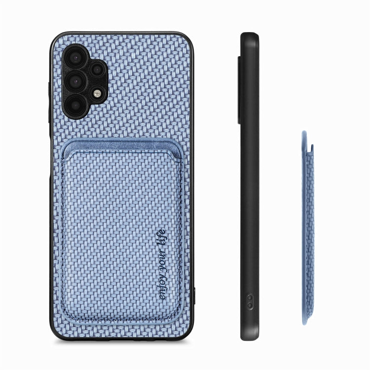 For Samsung Galaxy A32 5G Carbon Fiber Leather Card Magsafe Magnetic Phone Case(Blue) - free shipping - PMC TechLife - Order now!