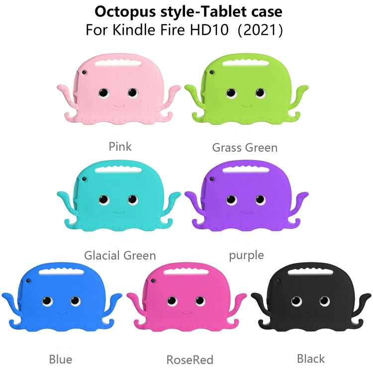 For Amazon Kindle Fire HD10 2021 Octopus Style EVA + PC Tablet Case with Strap(Purple) - Amazon by PMC TechLife | Online Shopping South Africa | PMC TechLife | Buy Now Pay Later Mobicred