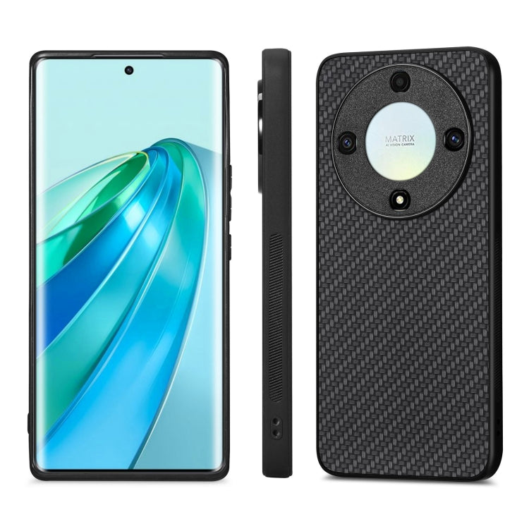 For Honor X9A Carbon Fiber Texture Leather Back Cover Phone Case(Black) - Honor Cases by PMC TechLife | Online Shopping South Africa | PMC TechLife