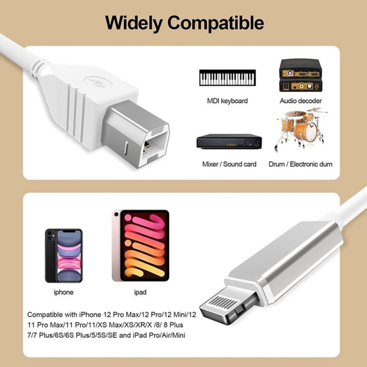 1m 8 Pin to USB + MIDI Electronic Music Instrument & OTG & Charging Multifunctional Cable Compatible with above iOS 10.3.2 - Video & Audio Cable by PMC TechLife | Online Shopping South Africa | PMC TechLife