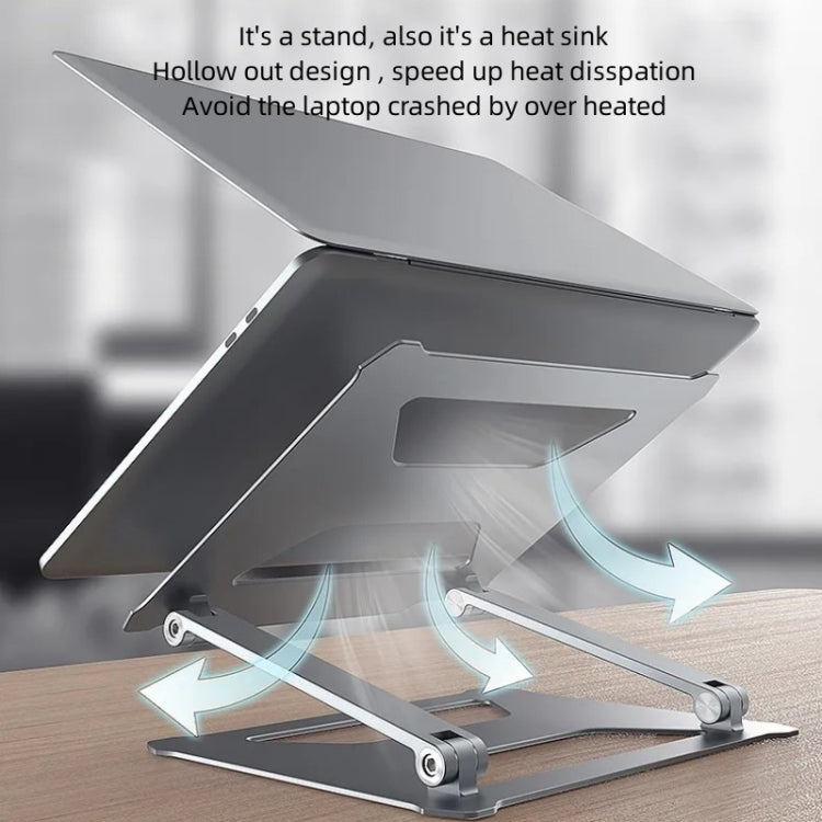 Boneruy P18 Ergonomic Desk Aluminum Holder for 14-17.3 Inch Laptops(Silver) - Laptop Stand by PMC Jewellery | Online Shopping South Africa | PMC Jewellery | Buy Now Pay Later Mobicred