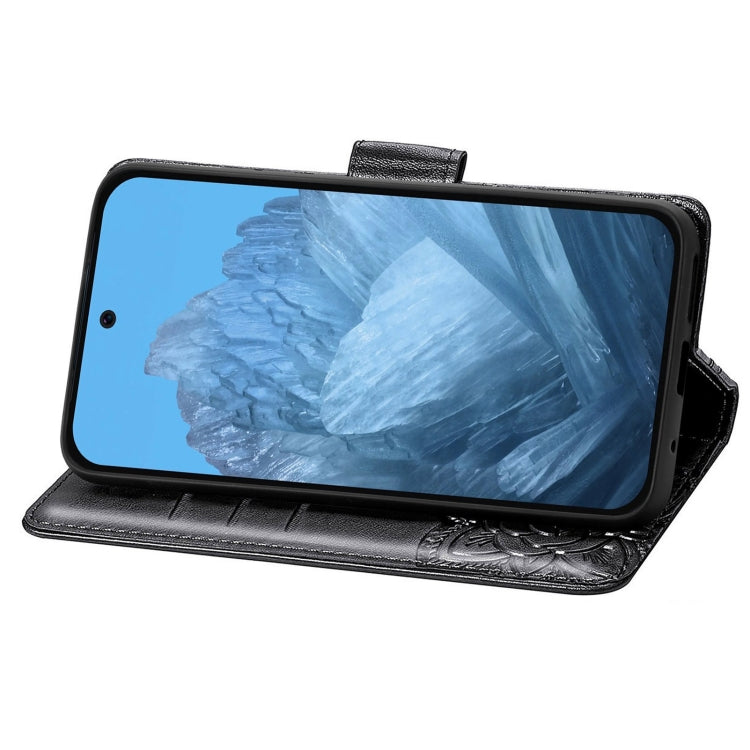 For Google Pixel 9 Butterfly Love Flower Embossed Leather Phone Case(Black) - Google Cases by PMC TechLife | Online Shopping South Africa | PMC TechLife | Buy Now Pay Later Mobicred