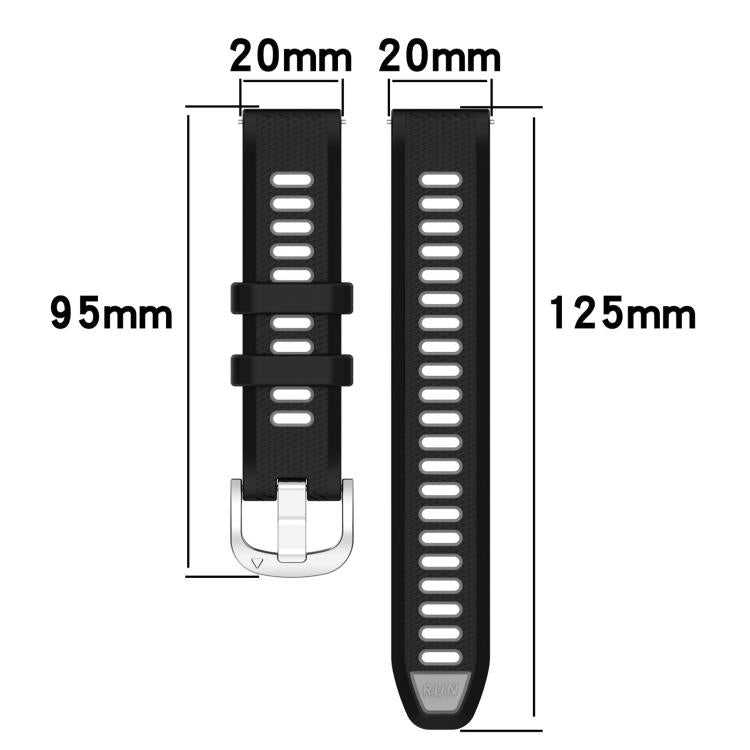 For Amazfit Bip3 20mm Cross Texture Two Color Silicone Steel Buckle Watch Band(White+Blue) - Watch Bands by PMC TechLife | Online Shopping South Africa | PMC TechLife | Buy Now Pay Later Mobicred