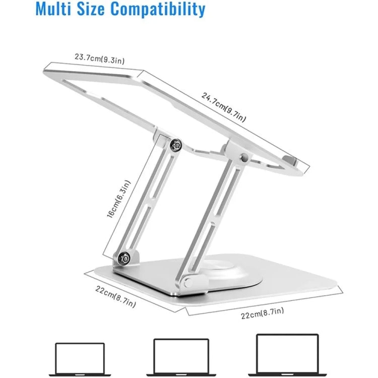 D147 Foldable 360 Degree Rotating Laptop Lifting Bracket Aluminum Alloy Notebook Desktop Stand(Gray) - Laptop Stand by PMC Jewellery | Online Shopping South Africa | PMC Jewellery | Buy Now Pay Later Mobicred