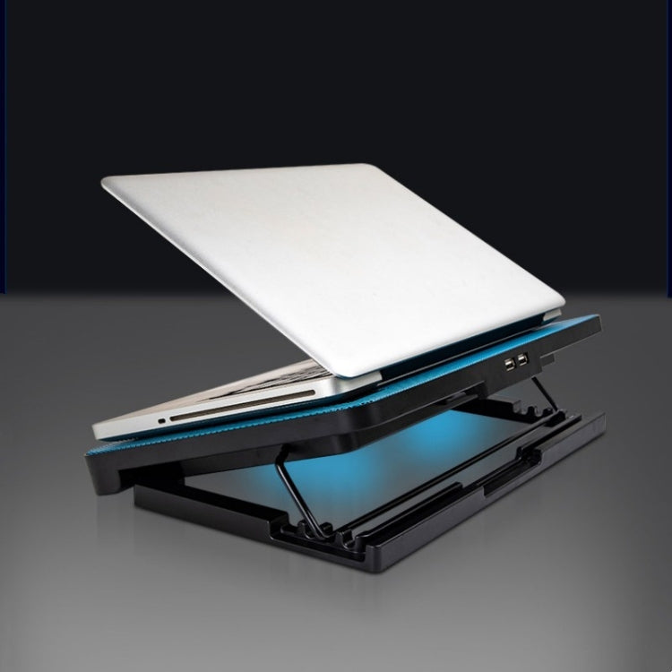 N99 USB Dual Fan Hollow Carved Design Heat Dissipation Laptop Cooling Pad(Blue) - Cooling Pads by PMC Jewellery | Online Shopping South Africa | PMC Jewellery | Buy Now Pay Later Mobicred