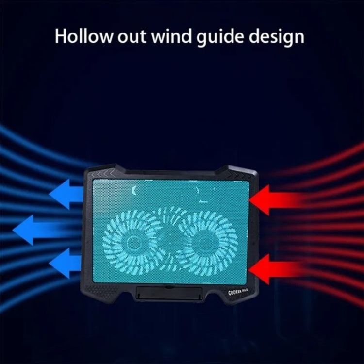 S200 Dual Silent Cooling Fan Portable Slim Notebook Cooling Pad for Laptop(Blue) - Cooling Pads by PMC Jewellery | Online Shopping South Africa | PMC Jewellery | Buy Now Pay Later Mobicred