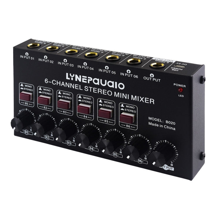 B020 Mini 6-Channel Stereo Audio Mixer Musical Instrument Mixer Electric Wind Electric Guitar Electronic Piano Drums Mixer -  by PMC TechLife | Online Shopping South Africa | PMC TechLife | Buy Now Pay Later Mobicred