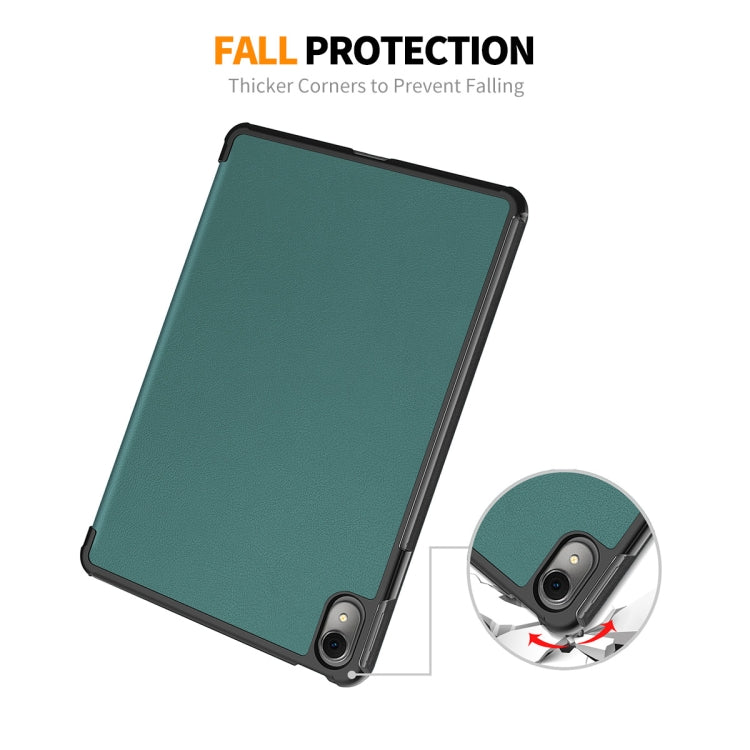 For Huawei MatePad 11 2023 ENKAY Tri-fold Custer Texture Leather Stand Smart Case(Dark Blue) - Huawei by ENKAY | Online Shopping South Africa | PMC TechLife | Buy Now Pay Later Mobicred