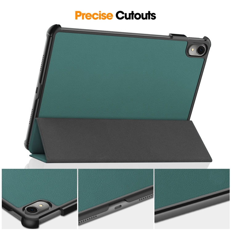 For Huawei MatePad 11 2023 ENKAY Tri-fold Custer Texture Leather Stand Smart Case(Dark Blue) - Huawei by ENKAY | Online Shopping South Africa | PMC TechLife | Buy Now Pay Later Mobicred