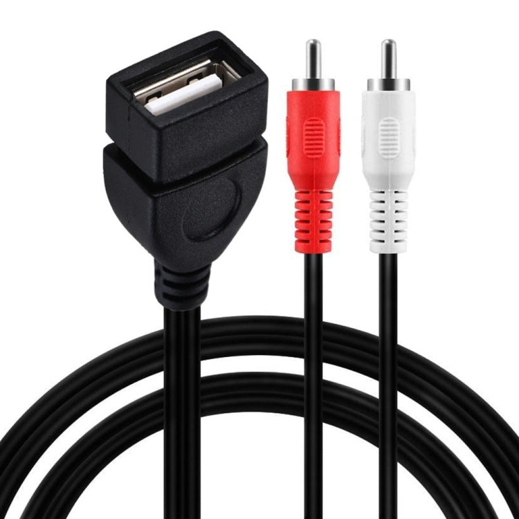 JUNSUNMAY USB 2.0 Female to 2 x RCA Male Video Audio Splitter Adapter Cable, Length:0.2m - Splitter Adapter by JUNSUNMAY | Online Shopping South Africa | PMC TechLife