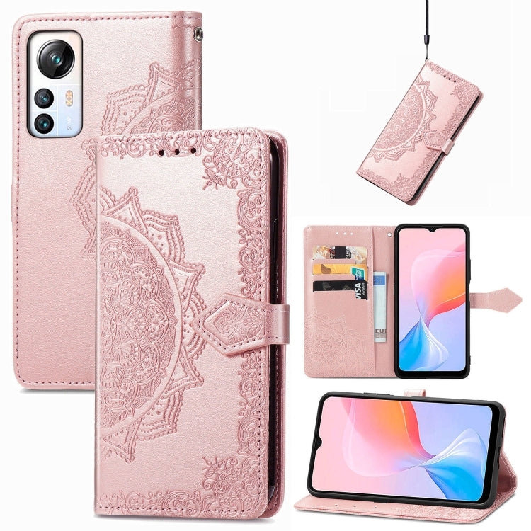 For Blackview A85 Mandala Flower Embossed Leather Phone Case(Rose Gold) - More Brand by PMC TechLife | Online Shopping South Africa | PMC TechLife