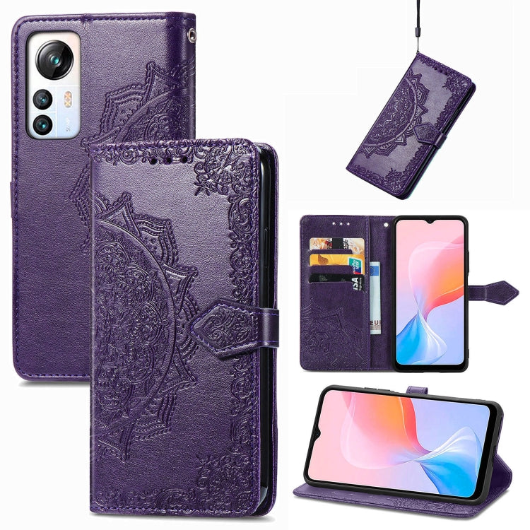 For Blackview A85 Mandala Flower Embossed Leather Phone Case(Purple) - More Brand by PMC TechLife | Online Shopping South Africa | PMC TechLife | Buy Now Pay Later Mobicred