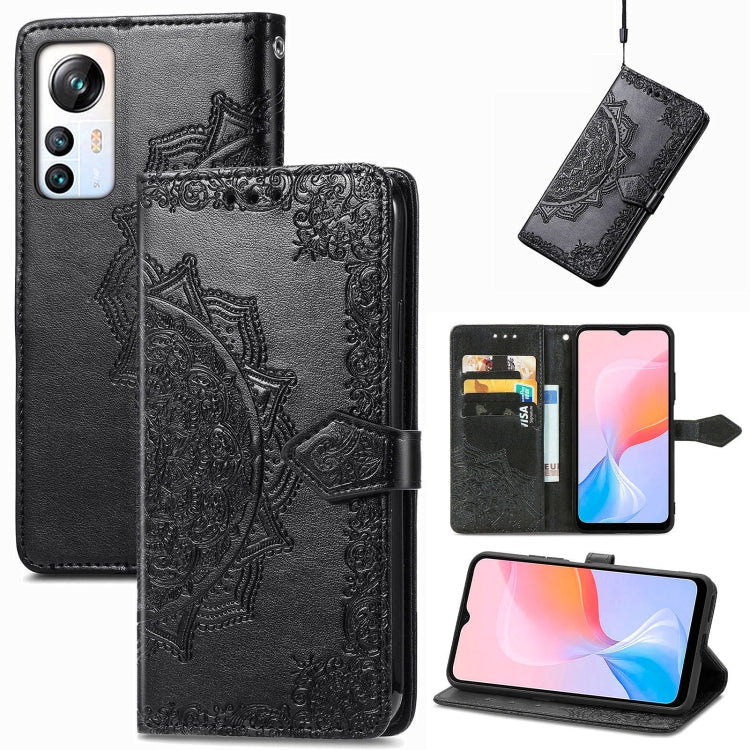 For Blackview A85 Mandala Flower Embossed Leather Phone Case(Black) - More Brand by PMC TechLife | Online Shopping South Africa | PMC TechLife | Buy Now Pay Later Mobicred