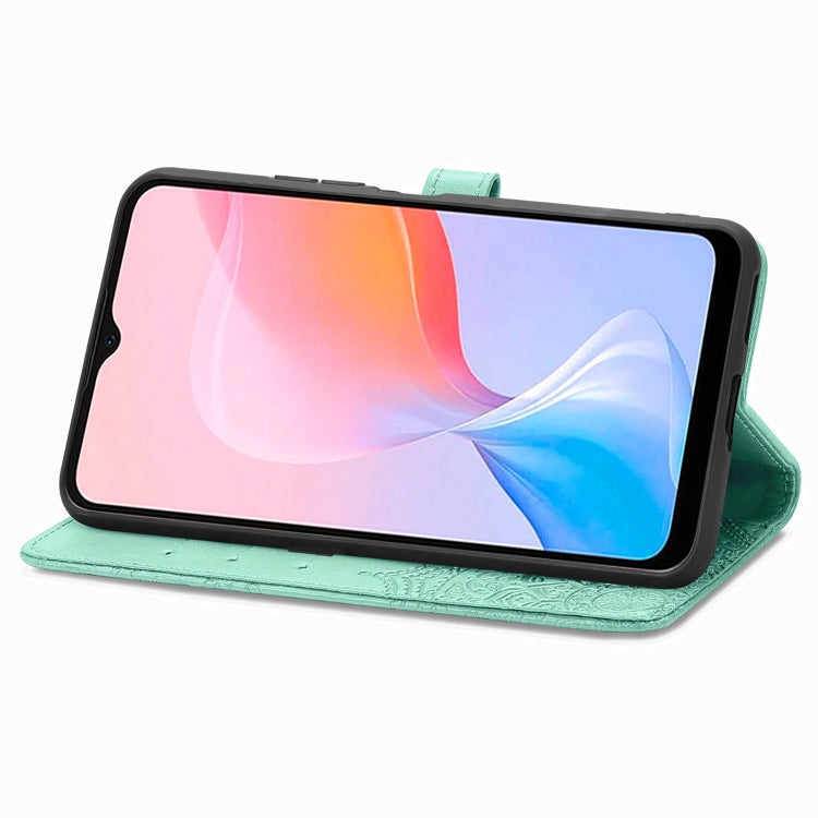 For Blackview A85 Mandala Flower Embossed Leather Phone Case(Green) - More Brand by PMC TechLife | Online Shopping South Africa | PMC TechLife | Buy Now Pay Later Mobicred