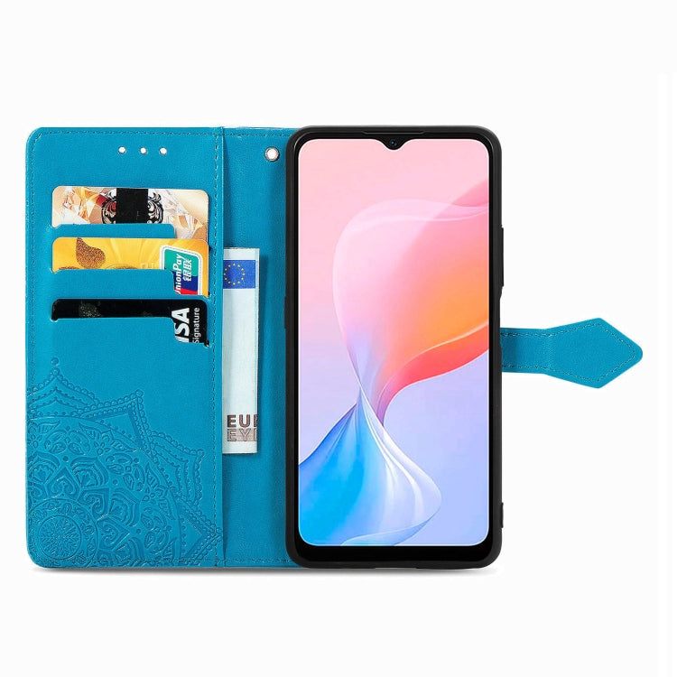For Blackview A85 Mandala Flower Embossed Leather Phone Case(Blue) - More Brand by PMC TechLife | Online Shopping South Africa | PMC TechLife | Buy Now Pay Later Mobicred
