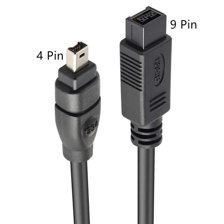 JUNSUNMAY FireWire High Speed Premium DV 800 9 Pin Male To FireWire 400 4 Pin Male IEEE 1394 Cable, Length:4.5m - free shipping - PMC Jewellery - Order now!
