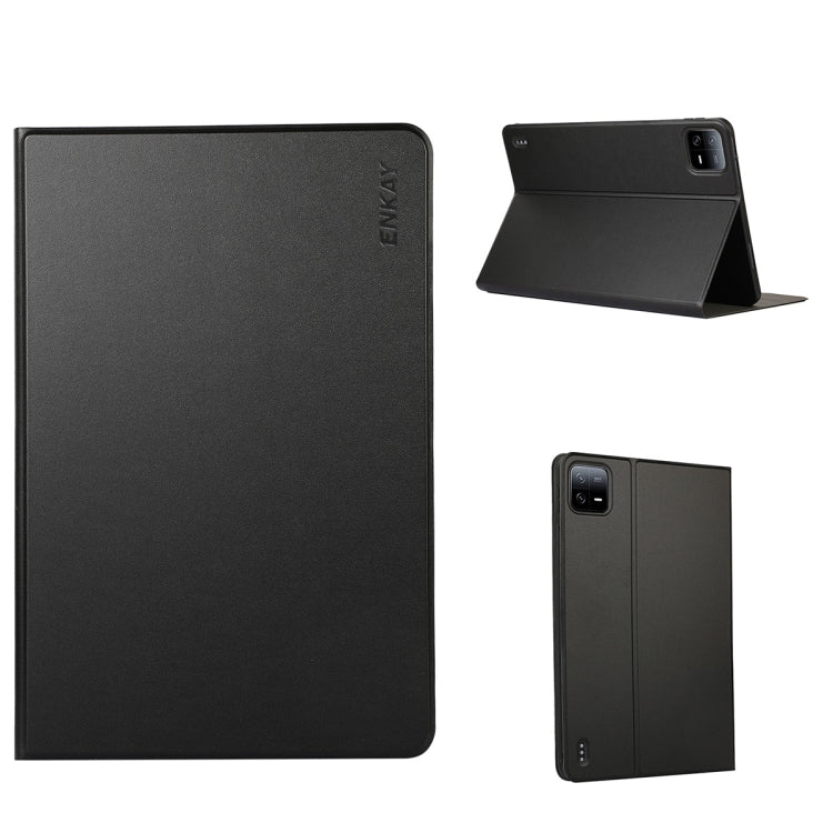 For Xiaomi Pad 6 / Pad 6 Pro ENKAY Leather Stand Smart Tablet Case(Black) - free shipping - PMc TechLife - Order now!