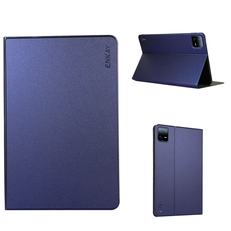 For Xiaomi Pad 6 / Pad 6 Pro ENKAY Leather Stand Smart Tablet Case(Dark Blue) - free shipping - PMc TechLife - Order now!