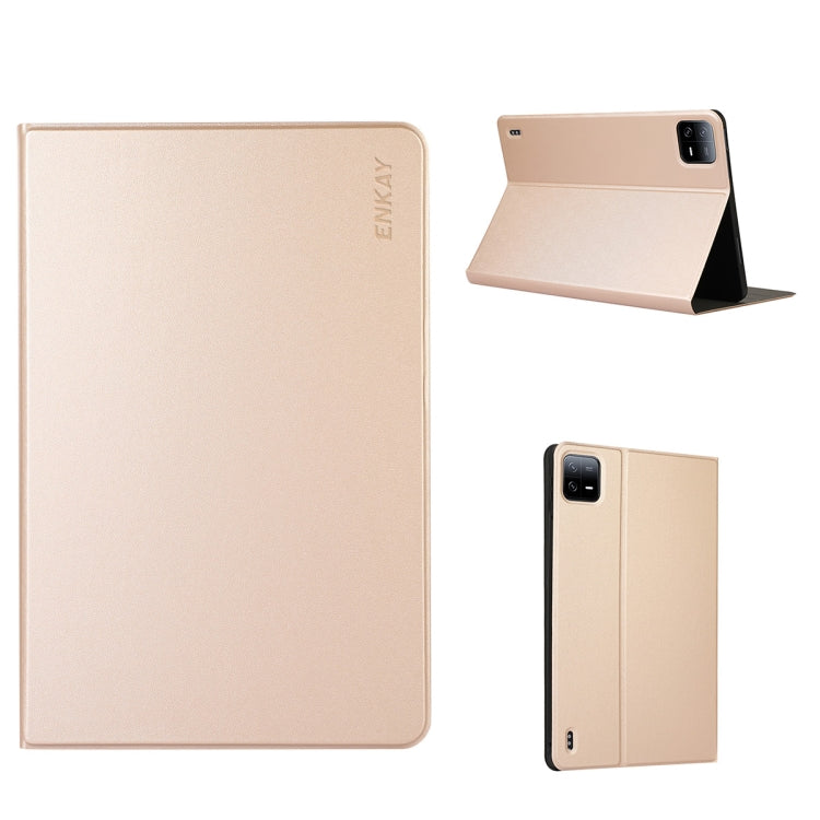 For Xiaomi Pad 6 / Pad 6 Pro ENKAY Leather Stand Smart Tablet Case(Golden) - free shipping - PMc TechLife - Order now!