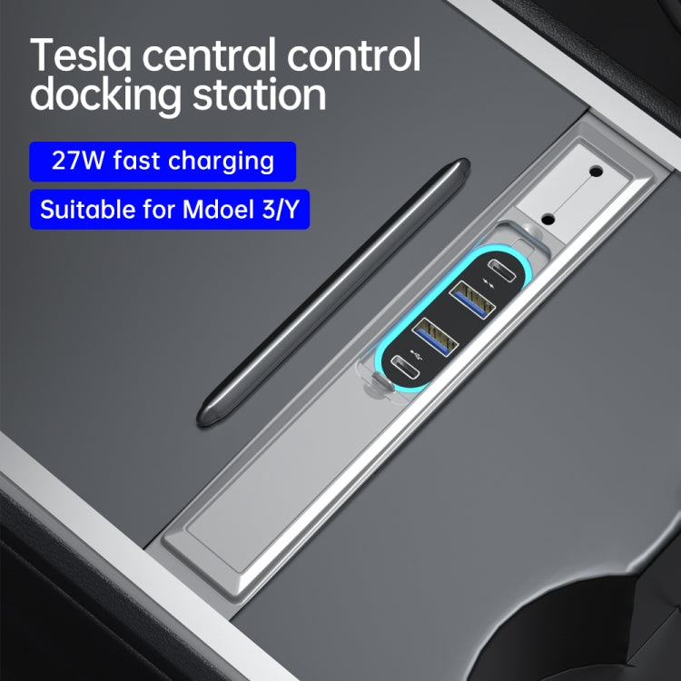 Z62A For Tesla Model 3 / Y Center Console 27W Fast Charging USB HUB Docking Station - DIY Modified Charger by PMC TechLife | Online Shopping South Africa | PMC TechLife | Buy Now Pay Later Mobicred