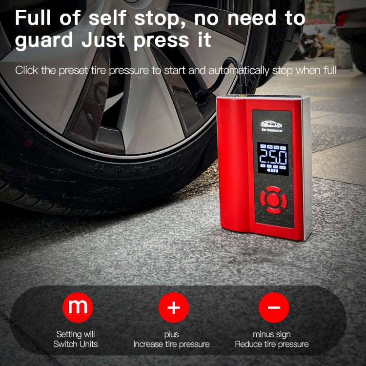 Ai8 Portable Multifunctional LCD Screen Emergency Power Supply 12V Car Start Air Pump(Red) - Inflatable Pump by PMC TechLife | Online Shopping South Africa | PMC TechLife | Buy Now Pay Later Mobicred