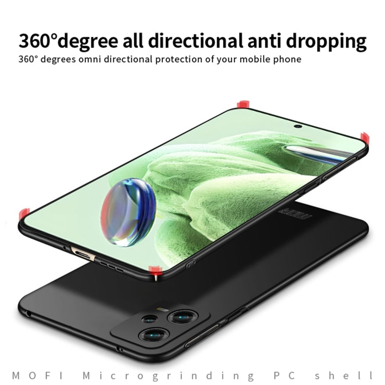 For Xiaomi Redmi Note 12 5G Global MOFI Micro-Frosted PC Ultra-thin Hard Phone Case(Black) - free shipping - PMC TechLife - Order now!