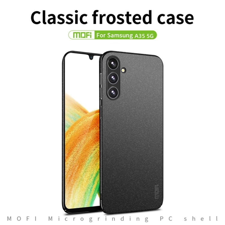 For Samsung Galaxy A35 5G MOFI Fandun Series Frosted PC Ultra-thin All-inclusive Phone Case(Blue) - Galaxy Phone Cases by MOFI | Online Shopping South Africa | PMC TechLife | Buy Now Pay Later Mobicred