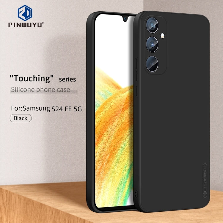 For Samsung Galaxy S24 FE 5G PINWUYO Sense Series Liquid Silicone TPU Phone Case(Black) - free shipping - PMC Jewellery - Order now!