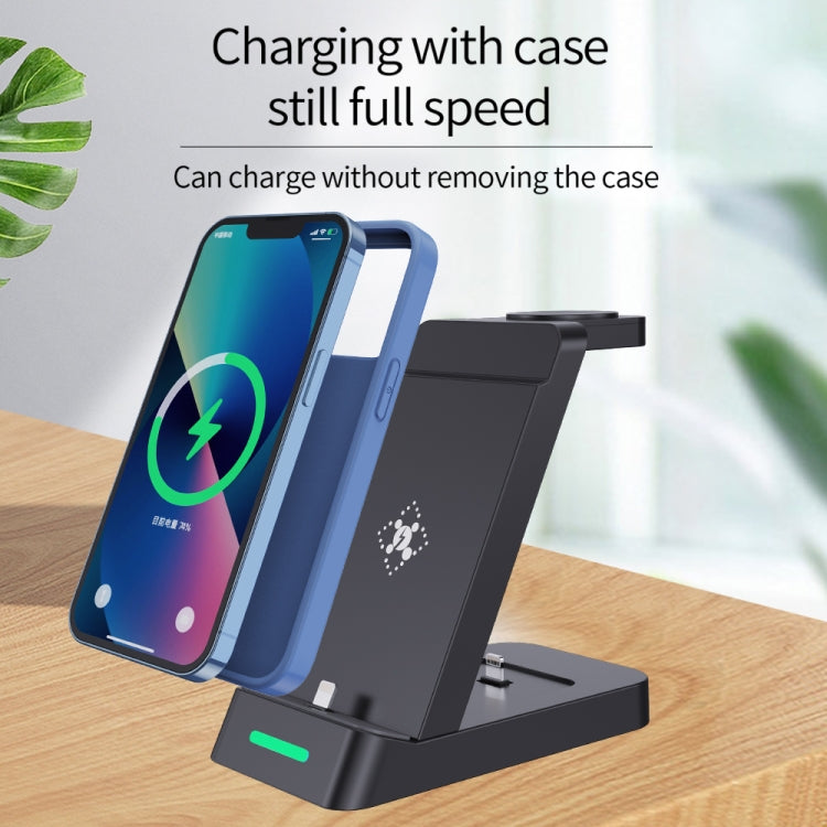 B20 18W 3 in 1 Wireless Charger Stand Charger Dock for iPhone Apple Watch Series(Black) - Wireless Charger by PMC TechLife | Online Shopping South Africa | PMC TechLife