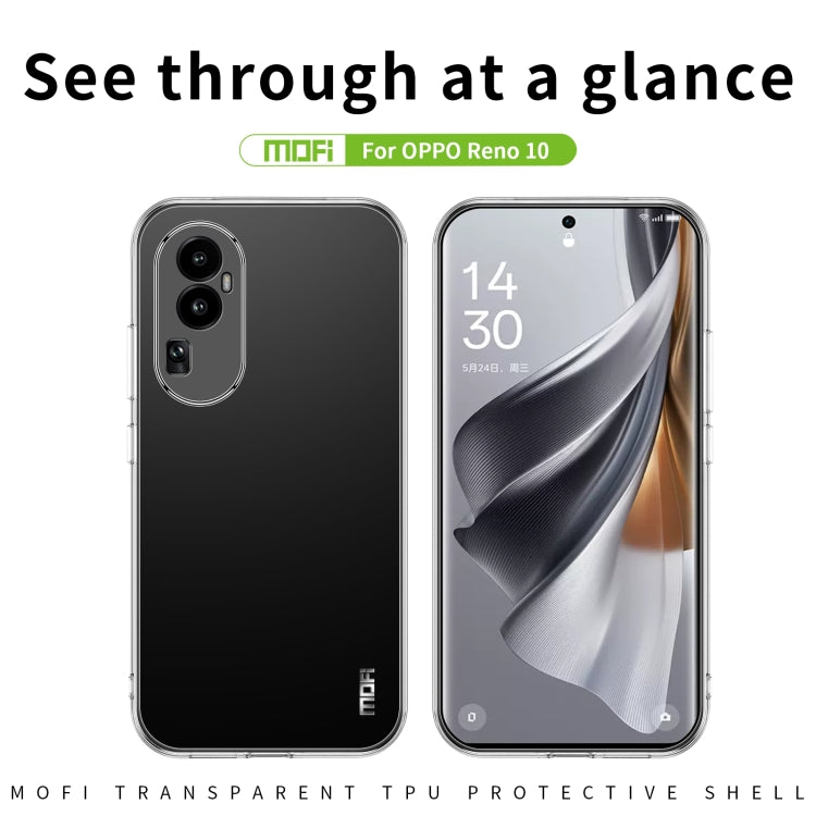 For?OPPO Reno10 China MOFI Ming Series Transparent Ultra-thin TPU Phone Case(Transparent) - OPPO Cases by MOFI | Online Shopping South Africa | PMC TechLife