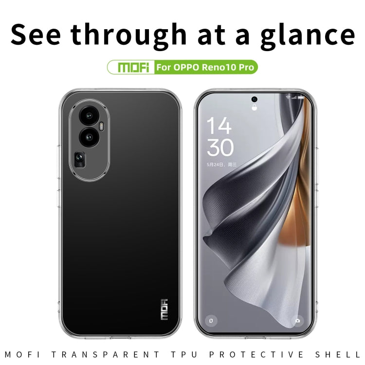 For OPPO Reno10 Pro China MOFI Ming Series Transparent Ultra-thin TPU Phone Case(Transparent) - free shipping - PMC TechLife - Order now!