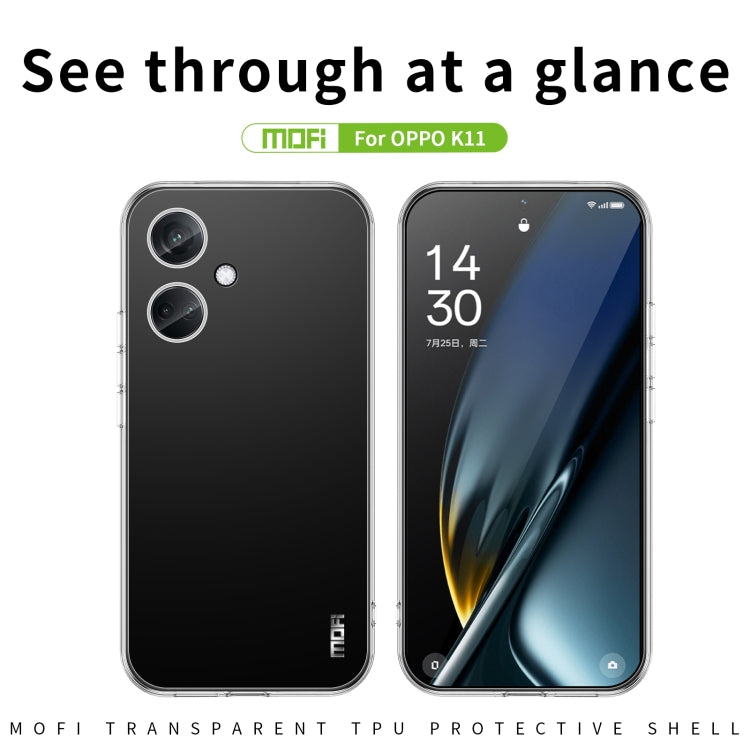 For OPPO K11 MOFI Ming Series Transparent Ultra-thin TPU Phone Case(Transparent) - OPPO Cases by MOFI | Online Shopping South Africa | PMC TechLife