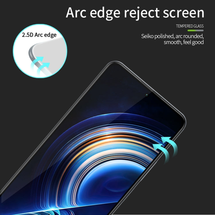 For Xiaomi Poco F5 Pro MOFI 9H 2.5D Full Screen Tempered Glass Film(Black) -  by MOFI | Online Shopping South Africa | PMC TechLife | Buy Now Pay Later Mobicred