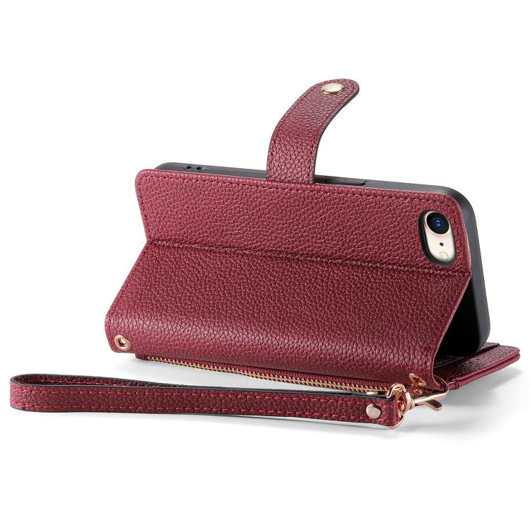 For iPhone 16e Love Zipper Lanyard Leather Phone Case(Red) - iPhone 16e Cases by PMC TechLife | Online Shopping South Africa | PMC TechLife | Buy Now Pay Later Mobicred