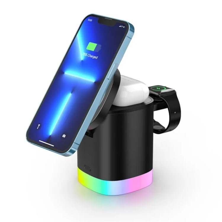 T15 3 in 1 Magnetic Magsafe Wireless Charger Folding Charging Stand For iPhone / iWatch / AirPods(Black) - free shipping - PMC Jewellery - Order now!