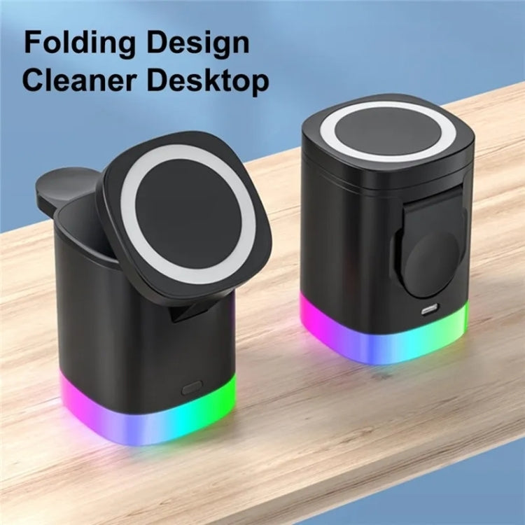 T15 3 in 1 Magnetic Magsafe Wireless Charger Folding Charging Stand For iPhone / iWatch / AirPods(Black) - free shipping - PMC Jewellery - Order now!