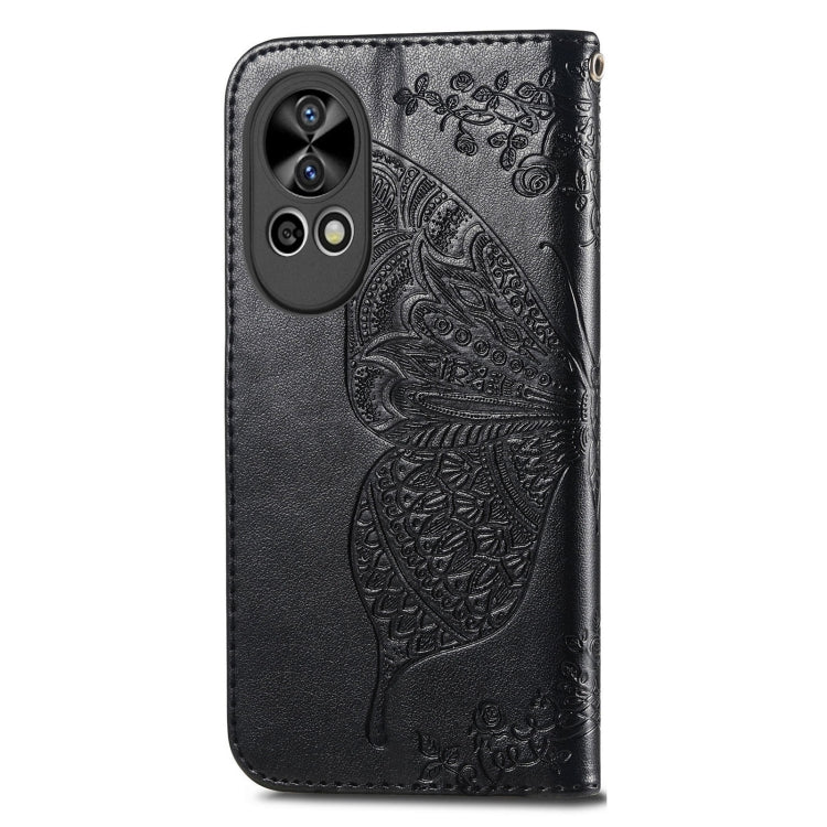 For Huawei  Nova 12 Pro Butterfly Love Flower Embossed Leather Phone Case(Black) - Huawei Cases by PMC TechLife | Online Shopping South Africa | PMC TechLife | Buy Now Pay Later Mobicred