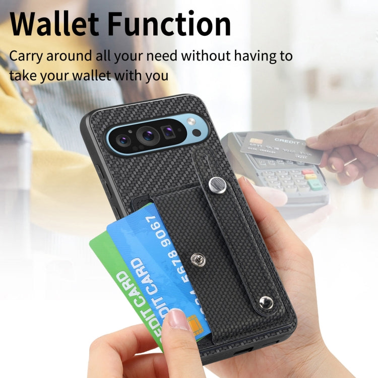 For Google Pixel 9 Pro Wristband Kickstand Card Wallet Back Cover Phone Case with Tool Knife(Black) - Google Cases by PMC TechLife | Online Shopping South Africa | PMC TechLife | Buy Now Pay Later Mobicred