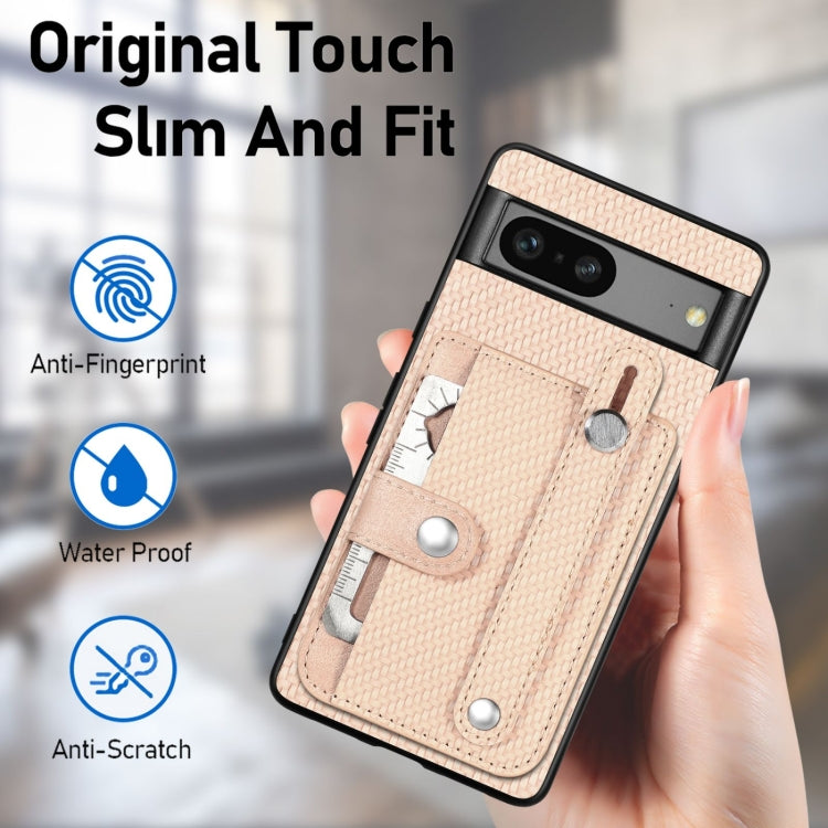 For Google Pixel 9 Pro Wristband Kickstand Card Wallet Back Cover Phone Case with Tool Knife(Khaki) - free shipping - PMC TechLife - Order now!