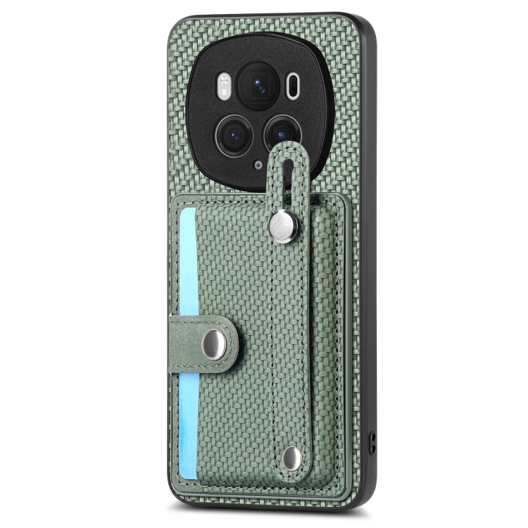 For Honor Magic6 Pro 5G Wristband Kickstand Card Wallet Back Cover Phone Case with Tool Knife(Green) - free shipping - PMC Jewellery - Order now!