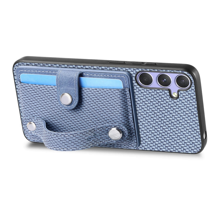For Samsung Galaxy S25+ 5G Wristband Kickstand Wallet Back Phone Case with Tool Knife(Blue) - Galaxy S25+ 5G Cases by PMC TechLife | Online Shopping South Africa | PMC TechLife | Buy Now Pay Later Mobicred