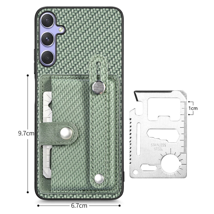 For Samsung Galaxy S25 Ultra 5G Wristband Kickstand Wallet Back Phone Case with Tool Knife(Green) - Galaxy S25 Ultra 5G Cases by PMC TechLife | Online Shopping South Africa | PMC TechLife | Buy Now Pay Later Mobicred