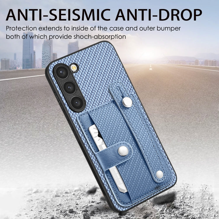 For Samsung Galaxy S25 Ultra 5G Wristband Kickstand Wallet Back Phone Case with Tool Knife(Blue) - Galaxy S25 Ultra 5G Cases by PMC TechLife | Online Shopping South Africa | PMC TechLife | Buy Now Pay Later Mobicred