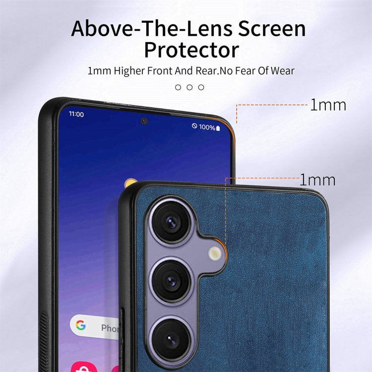 For Samsung Galaxy S25 5G Retro Skin-feel Ring Card Wallet Phone Case(Blue) - Galaxy S25 5G Cases by PMC TechLife | Online Shopping South Africa | PMC TechLife | Buy Now Pay Later Mobicred