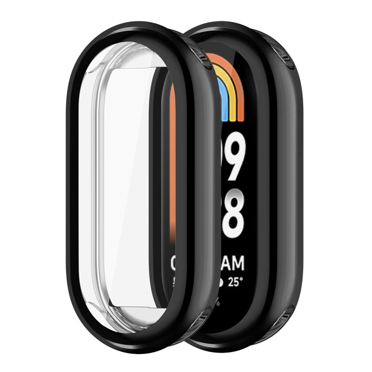 For Xiaomi Mi Band 8 ENKAY Hat-Prince Full Coverage Electroplated Soft TPU Case with Screen Protection(Black) - Watch Cases by ENKAY | Online Shopping South Africa | PMC TechLife | Buy Now Pay Later Mobicred