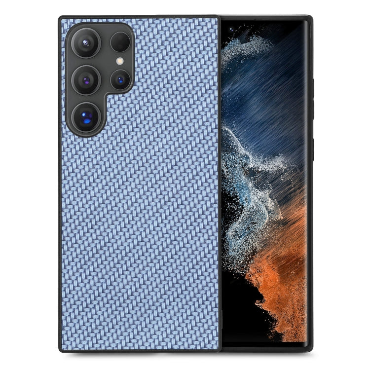 For Samsung Galaxy S25 Ultra 5G Carbon Fiber Texture Leather Back Cover Phone Case(Blue) - Galaxy S25 Ultra 5G Cases by PMC Jewellery | Online Shopping South Africa | PMC Jewellery | Buy Now Pay Later Mobicred