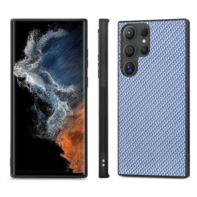 For Samsung Galaxy S25 Ultra 5G Carbon Fiber Texture Leather Back Cover Phone Case(Blue) - Galaxy S25 Ultra 5G Cases by PMC Jewellery | Online Shopping South Africa | PMC Jewellery | Buy Now Pay Later Mobicred