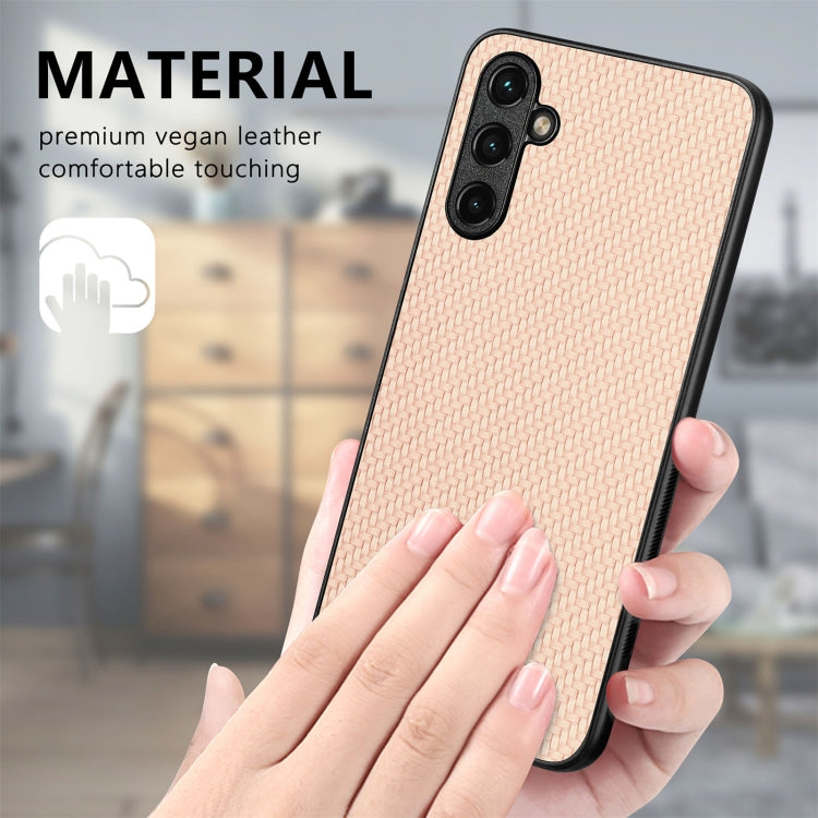 For Samsung Galaxy S25+ 5G Carbon Fiber Texture Leather Back Cover Phone Case(Brown) - Galaxy Phone Cases by PMC Jewellery | Online Shopping South Africa | PMC Jewellery | Buy Now Pay Later Mobicred