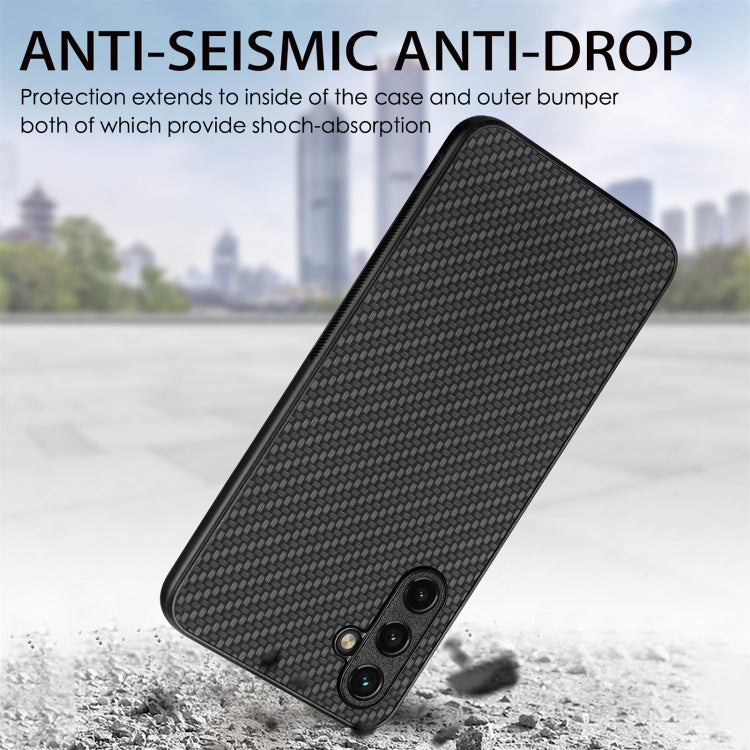 For Samsung Galaxy S25 5G Carbon Fiber Texture Leather Back Cover Phone Case(Blue) - Galaxy Phone Cases by PMC Jewellery | Online Shopping South Africa | PMC Jewellery | Buy Now Pay Later Mobicred