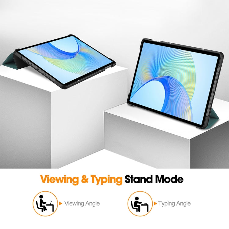 For Honor Pad X8 Pro / X9 11.5 ENKAY Tri-fold Custer Texture Leather Smart Tablet Case(Black) - free shipping - PMC TechLife - Order now!